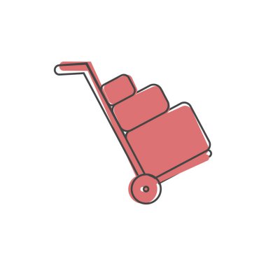 Vektör simgesi porterlerin varlığını gösterir. Beyaz izole arkaplanda çizgi film tarzında vektör simgesi yükü. Kolayca düzenlemek için katmanlar gruplandırıldı. Tasarımın için..