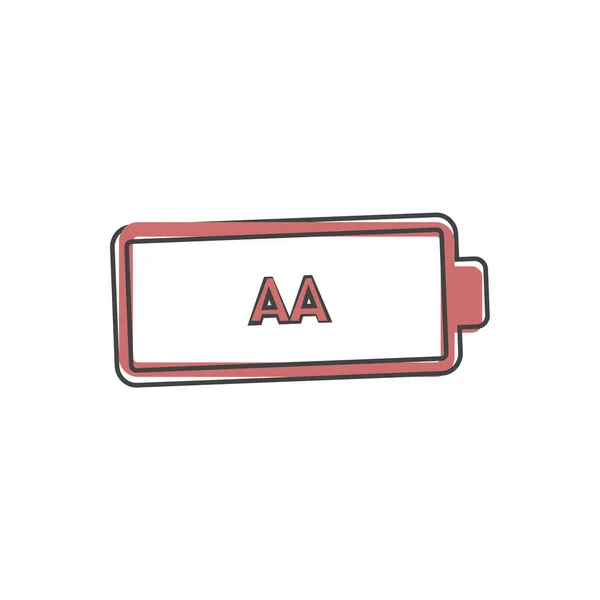 Batterij Vector Pictogram Cartoon Stijl Witte Geïsoleerde Achtergrond Lagen Gegroepeerd — Stockvector