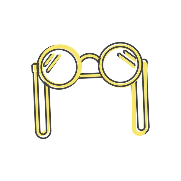 Pilot Gözlükleri Güneş Gözlükleri Beyaz Izole Arkaplanda Çizgi Film Tarzında — Stok Vektör