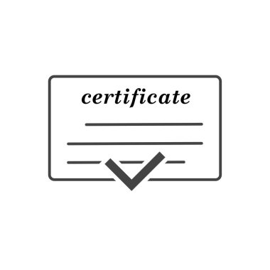 İzole edilmiş beyaz arkaplanda sertifika simgesini onayla. Kolayca düzenlemek için katmanlar gruplandırıldı. Tasarımın için..