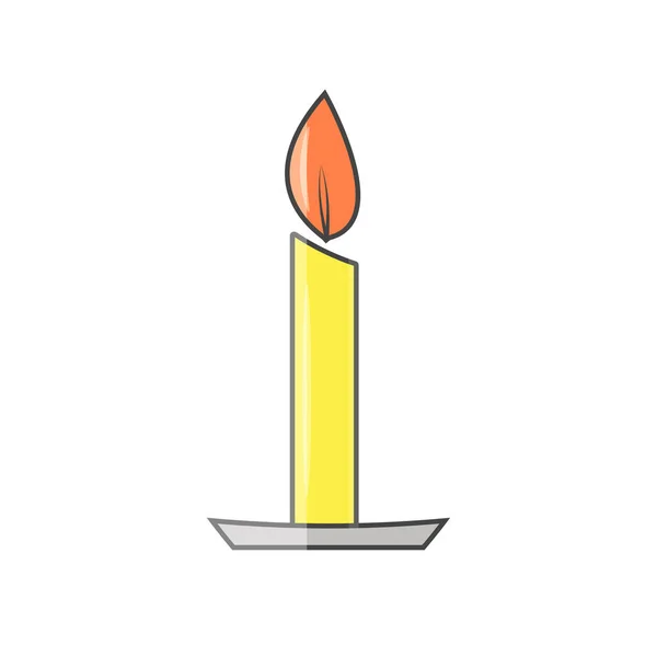 Candle Icon Vector Illustration Antique Candle White Isolated Background Layers — Stock Vector