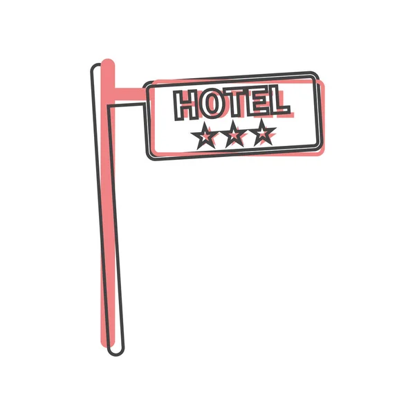 Vector Icon Plate Hotel Drei Sterne Auf Cartoon Stil Auf — Stockvektor