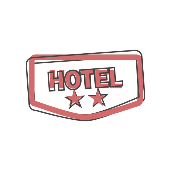 Vector Icon Plate Hotel Two Stars Cartoon Style White Isolated — Stock Vector