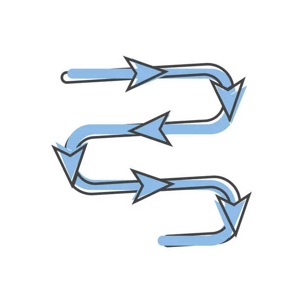 矢量路径图标与方向指示箭头卡通风格的白色隔离背景 层次结构分组 以方便编辑说明 为了你的设计 — 图库矢量图片