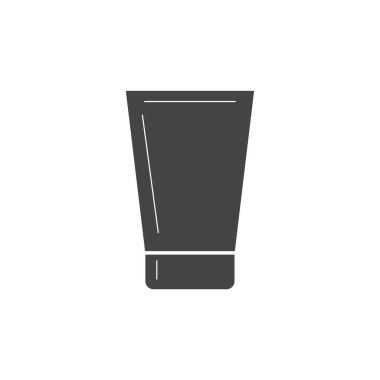 Beyaz izole arka planda vektör tüpü ve yüz bakımı ikonu. Kolayca düzenlemek için katmanlar gruplandırıldı. Tasarımın için..