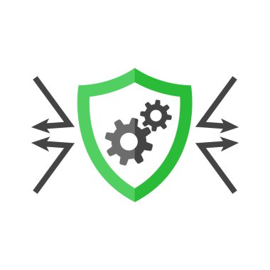 Beyaz izole edilmiş arkaplanda koruma vektör simgesini kilitle. Kolayca düzenlemek için katmanlar gruplandırıldı. Tasarımın için..