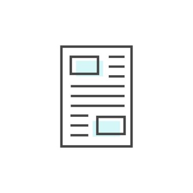 Kağıt simgesinin vektör sayfası. Gazete. İzole edilmiş beyaz arkaplan notları için bir sayfa. Kolayca düzenlemek için katmanlar gruplandırıldı. Tasarımın için..