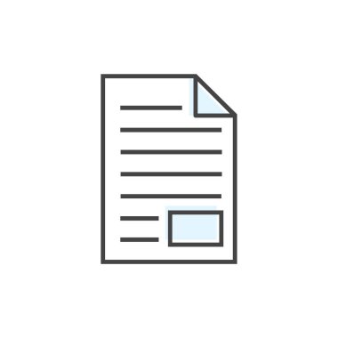 Kağıt simgesinin vektör sayfası. Gazete. İzole edilmiş beyaz arkaplan notları için bir sayfa. Kolayca düzenlemek için katmanlar gruplandırıldı. Tasarımın için..