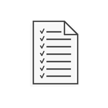 Vektör belge simgesi. İzole edilmiş beyaz arkaplanda belge doğrulama sembolü. Kolayca düzenlemek için katmanlar gruplandırıldı. Tasarımın için..