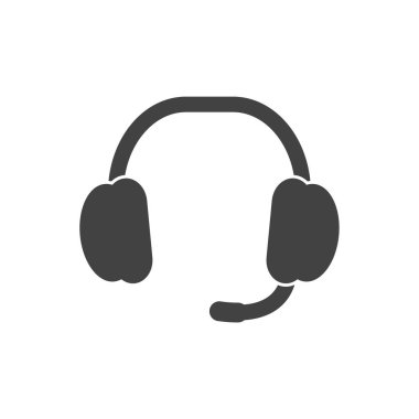 Kulaklık vektör simgesi. İzole edilmiş beyaz arka planda düz kulaklık simgesi. Kolayca düzenlemek için katmanlar gruplandırıldı. Tasarımın için..