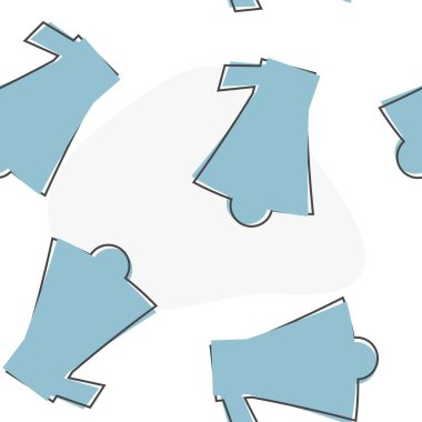 Beyaz arkaplanda kusursuz desen üzerine vektör simgesi megafon karikatür biçimi. Kolayca düzenlemek için katmanlar gruplandırıldı. Tasarımın için.