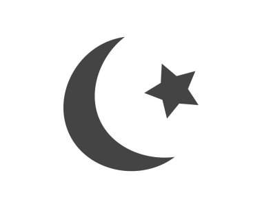 Beyaz izole edilmiş arka planda İslam 'ın simgesi. Kolayca düzenlemek için katmanlar gruplandırıldı. Tasarımın için..