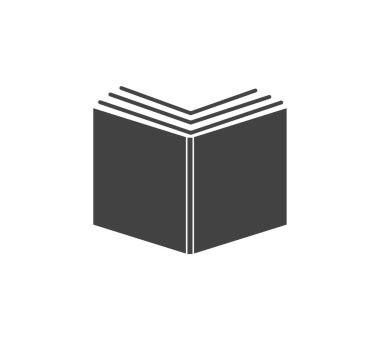 Beyaz izole edilmiş arkaplan üzerine açık bir kitabın vektör simgesi. Kolayca düzenlemek için katmanlar gruplandırıldı. Tasarımın için..