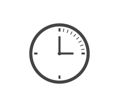 İzole edilmiş beyaz arkaplanda saat simgesi. Kolayca düzenlemek için katmanlar gruplandırıldı. Tasarımın için..