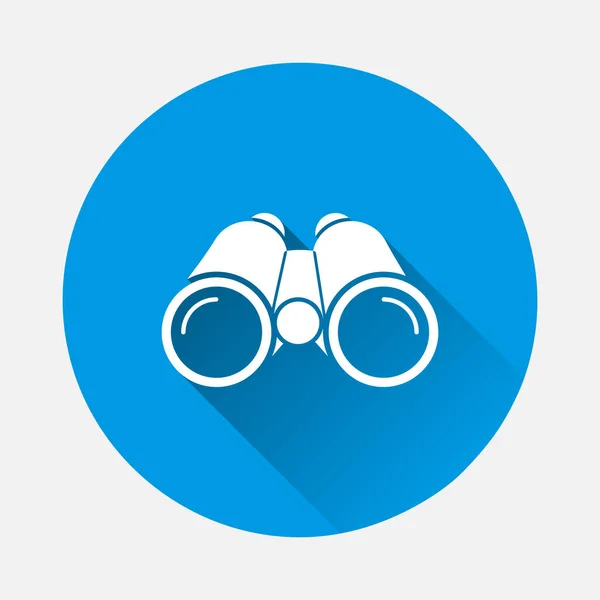 Icône Vectorielle Jumelles Sur Fond Bleu Image Plate Avec Ombre — Image vectorielle