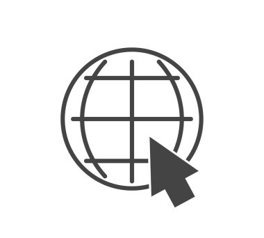 Beyaz izole edilmiş arka planda internet simgesi. Kolayca düzenlemek için katmanlar gruplandırıldı. Tasarımın için..