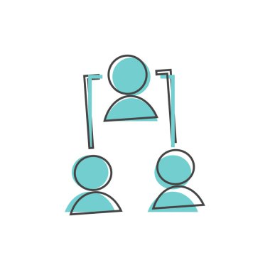 Beyaz izole arka planda çizgi film stili oklu vektör ikonu iş adamı. Kolayca düzenlemek için katmanlar gruplandırıldı. Tasarımın için..