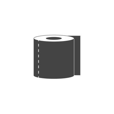 Beyaz izole edilmiş arka planda tuvalet kağıdı rulo vektör simgesi. Kolayca düzenlemek için katmanlar gruplandırıldı. Tasarımın için..