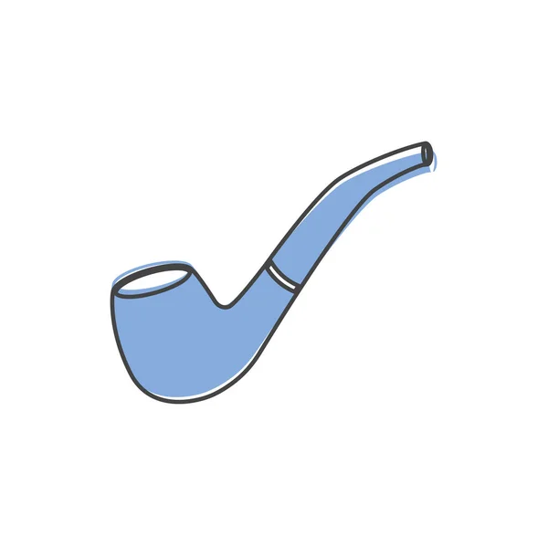 Smoking Pipe Vector Icon Cartoon Style White Isolated Background Layers — Stock Vector