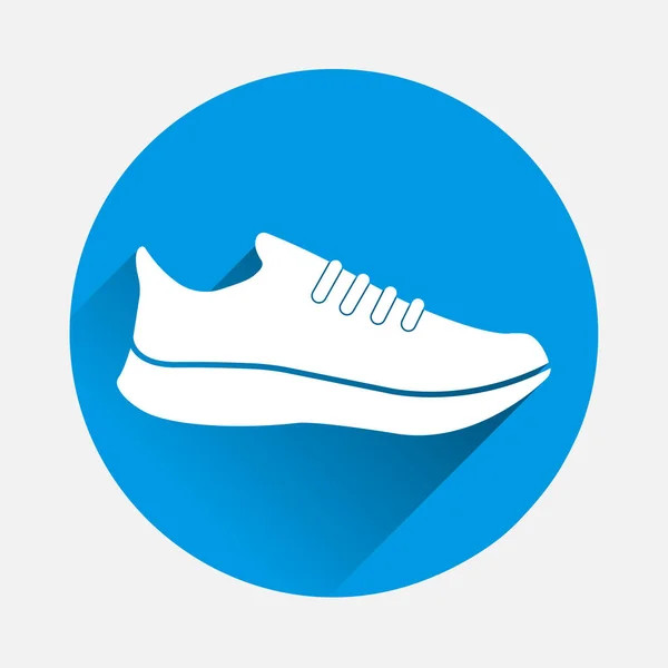 Ícone Vetor Tênis Sapatos Esportivos Ícone Fundo Azul Imagem Plana — Vetor de Stock