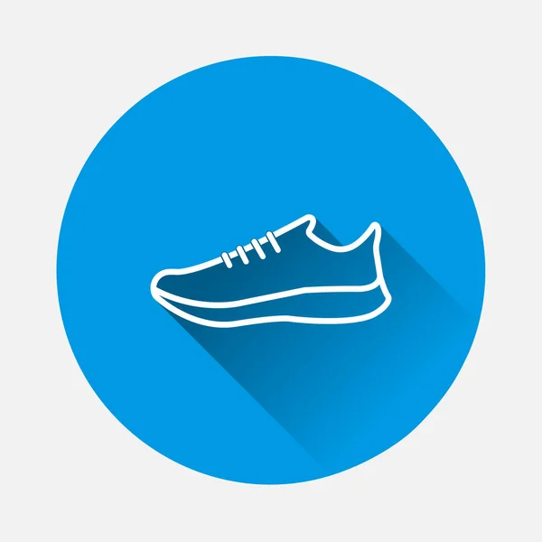Векторная Икона Спортивной Обуви Иконе Синем Фоне Плоское Изображение Длинной — стоковый вектор