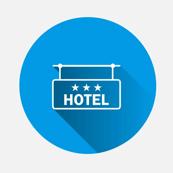 Vector Icono Placa Hotel Tres Estrellas Icono Sobre Fondo Azul — Archivo Imágenes Vectoriales