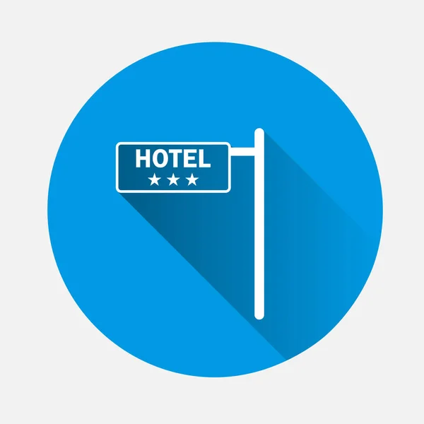 Vecteur Icône Plaque Hôtel Trois Étoiles Icône Sur Fond Bleu — Image vectorielle