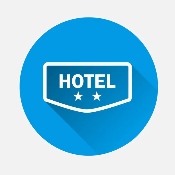 Vector Icono Placa Hotel Dos Estrellas Icono Sobre Fondo Azul — Vector de stock