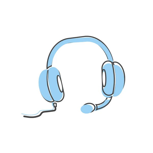 Headphones Vector Icon Flat Headphones Icon Cartoon Style White Isolated — Stock Vector