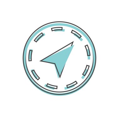 İzole edilmiş beyaz arkaplanda gezinme vektör simgesi. Kolayca düzenlemek için katmanlar gruplandırıldı. Tasarımın için..