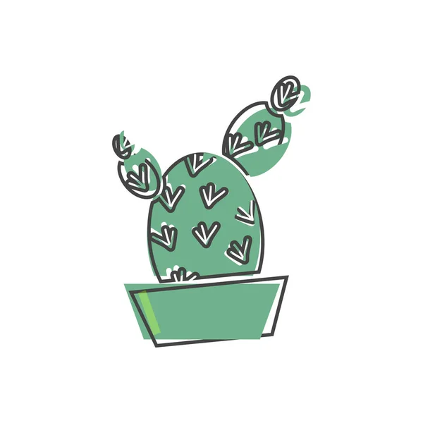 Icono Vectorial Planta Cactus Suculenta Perenne Sobre Fondo Blanco Aislado — Vector de stock