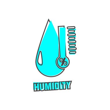 Beyaz izole edilmiş arkaplandaki nem vektörü simgesi. Kolayca düzenlemek için katmanlar gruplandırıldı. Tasarımın için..