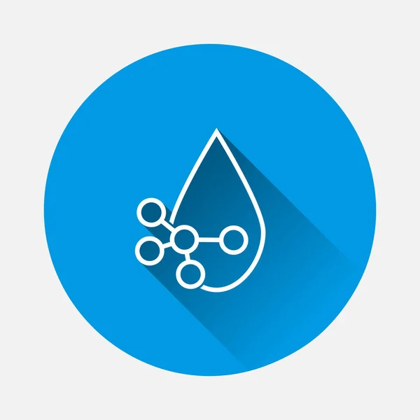Vector Icon Water Molecule Drops Acid Icon Blue Background Flat — Stock Vector