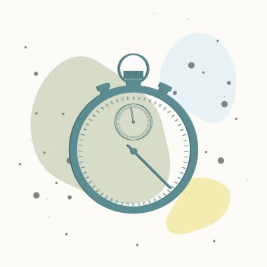 Renkli arka planda vektör kronometre simgesi. Kolayca düzenlemek için katmanlar gruplandırıldı. Tasarımın için..