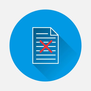 Mavi arkaplanda vektör hata simgesi. Uzun gölgeli düz bir görüntü. Kolayca düzenlemek için katmanlar gruplandırıldı. Tasarımın için..