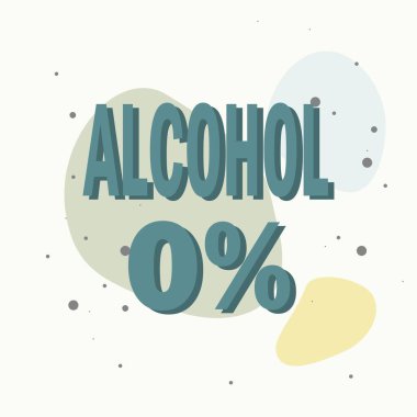  Alkol yok. Renkli arka planda vektör ikonu% 0. Kolayca düzenlemek için katmanlar gruplandırıldı. Tasarımın için..