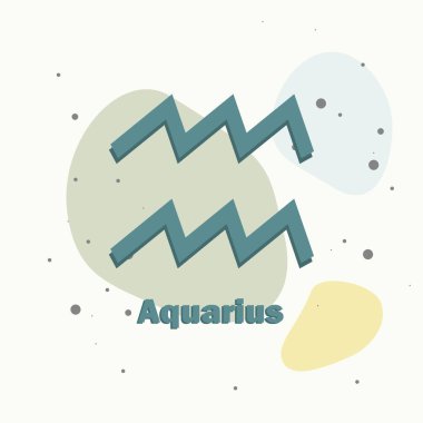  Kova burcu burcu. Çok renkli arka planda astrolojik bir sembol. Kolayca düzenlemek için katmanlar gruplandırıldı. Tasarımın için..