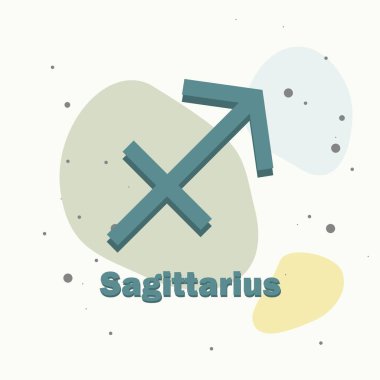 Yay burcu burcu. Çok renkli arka planda astrolojik bir sembol. Kolayca düzenlemek için katmanlar gruplandırıldı. Tasarımın için..