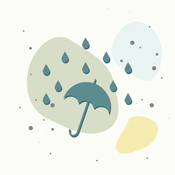 Regenschirm Schützt Vor Regen Vector Icon Illustration Regenschirm Und Regen — Stockvektor