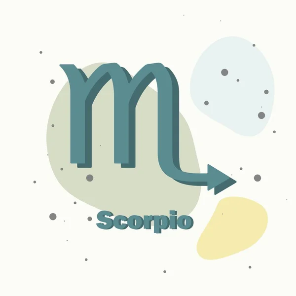 Signo Del Zodiaco Escorpio Icono Símbolo Astrológico Sobre Fondo Multicolor — Vector de stock