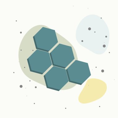 Çok renkli arkaplanda bal peteğinin vektör görüntüsü. Kolayca düzenlemek için katmanlar gruplandırıldı. Tasarımın için..