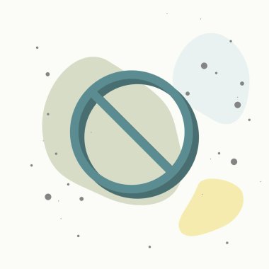 Vektör simgesi yasaklama işareti. İmkânsız. Renkli arkaplanda dur ve işaretini yasakla. 