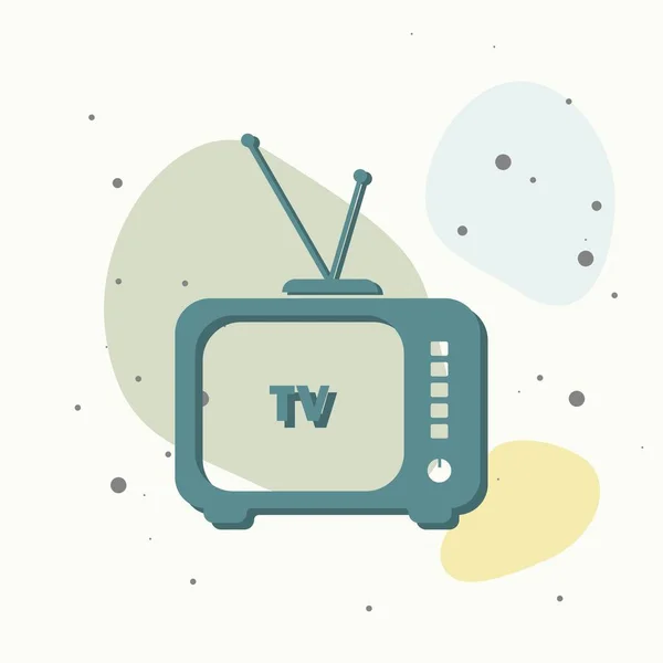 Simgesi Çok Renkli Arka Planda Retro Television Kolayca Düzenlemek Için — Stok Vektör