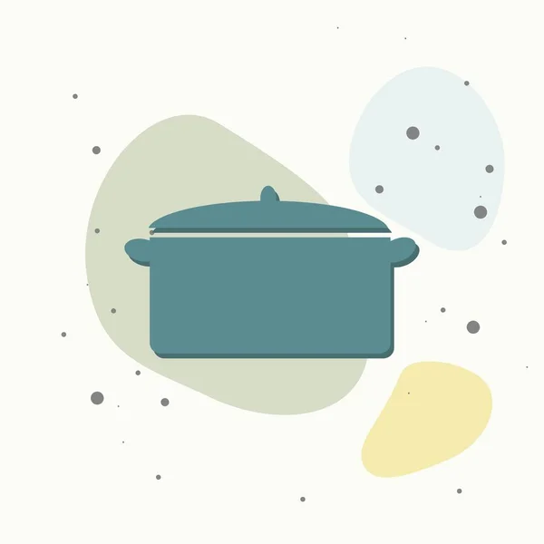 Векторна Іконка Горщика Приготування Їжі Різнокольоровому Фоні — стоковий вектор