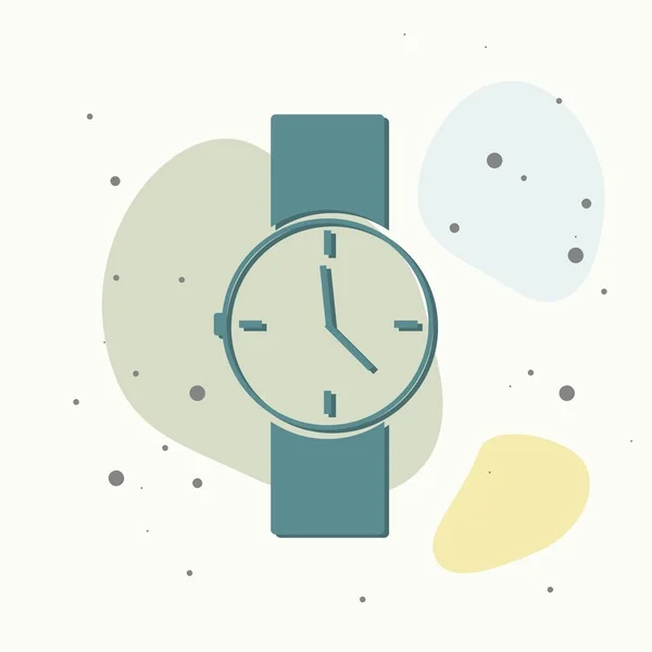 Векторне Зображення Наручного Годинника Годинник Різнокольоровому Фоні Шари Згруповані Легкого — стоковий вектор