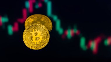 Ticari Arkaplanlı Bitcoin Kripto Para Birimi.