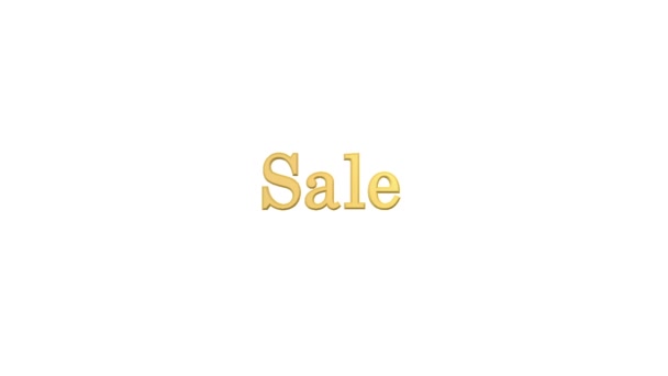 Word Sale made of gold, isolated on white, 3D illustration — Stock Video