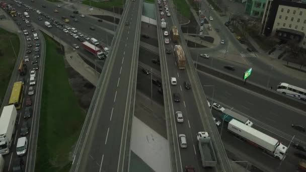 Rusningstid trafikstockningar, trafikstockningar, trafikstockningar på kvällen — Stockvideo