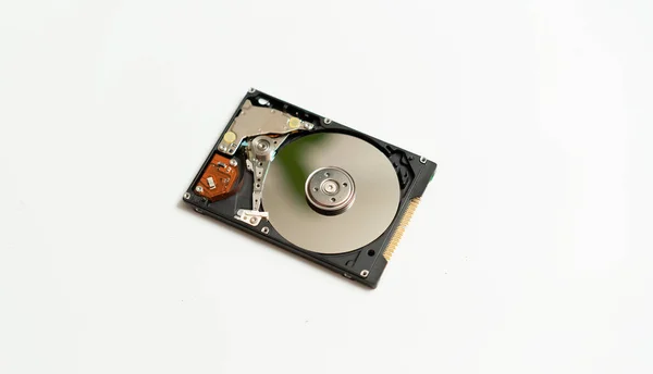 Open, disassembled external drive on a white background — Stock Photo, Image