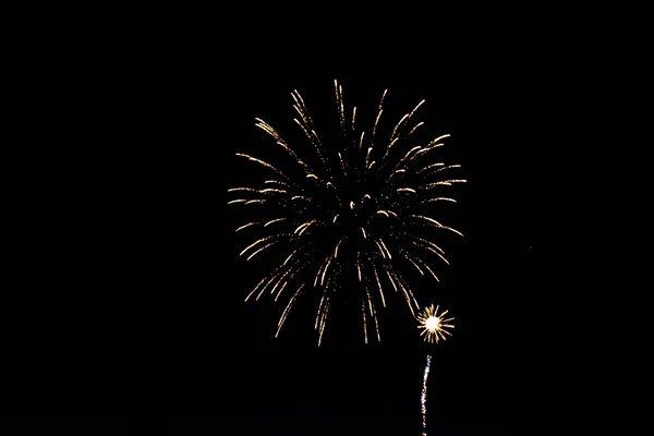 Feux d'artifice colorés dans une nuit de célébration — Photo